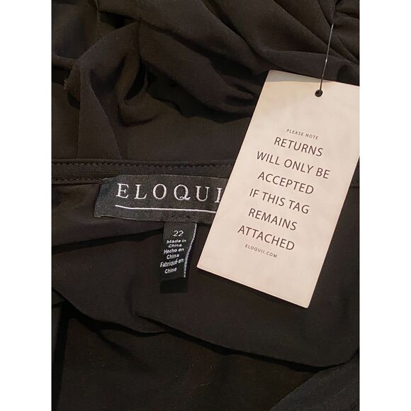 Eloquii Mini Ruched Scarf Dress, Size 22, in Black - Picture 7 of 9